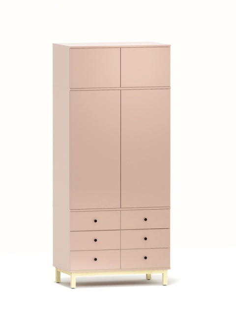 Dwudrzwiowa szafa z sześcioma szufladami z nadstawką - na wymiar - SZ-MODEL (3.2)