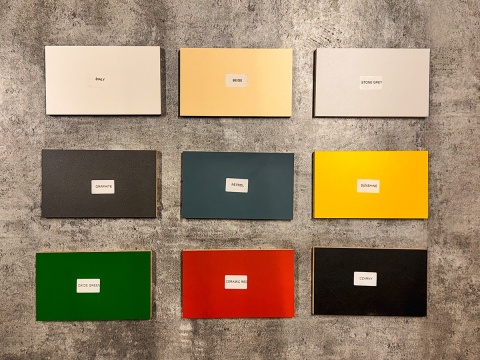 Próbki kolorów i dekorów