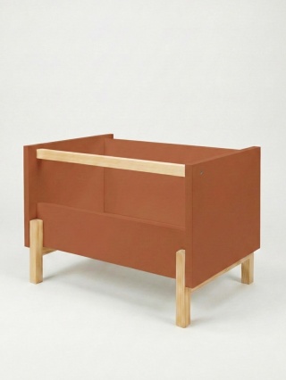 SIMPLBOX (6.0) - pomarańczowa, ceglana skrzynka z elementami z litego drewna do pionowego składowania