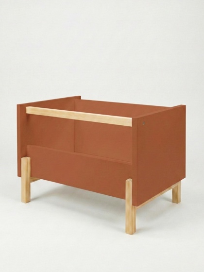 SIMPLBOX (6.0) - pomarańczowa, ceglana skrzynka z elementami z litego drewna do pionowego składowania