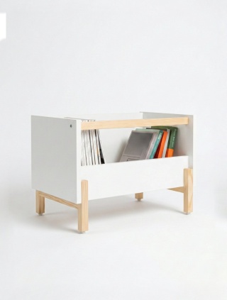 SIMPLBOX 6.0 - skrzynka na drewnianych nóżkach do sztaplowania/ pionowego składowania, biała