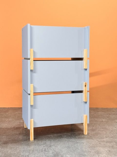 SIMPLBOX (6.0) - zielona skrzynka na drewnianych nóżkach do pionowego składowania