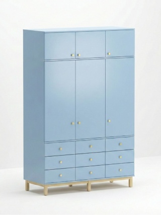 Trzydrzwiowa szafa na wymiar, z nadstawką. Aż 9 szuflad! - SZ-MODEL (3.3)