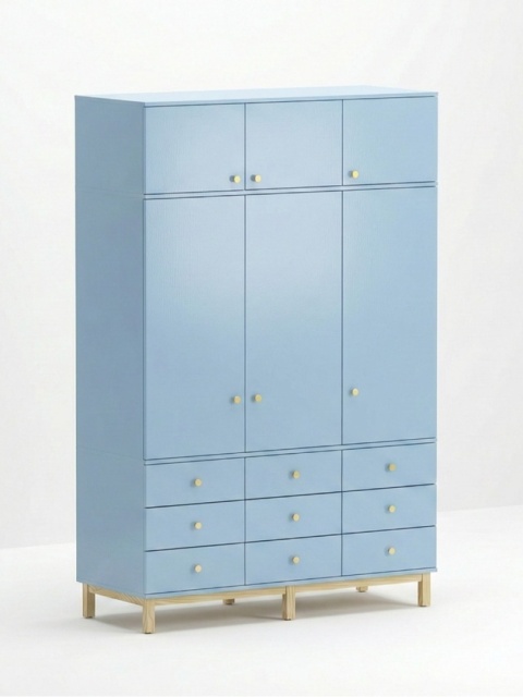 Trzydrzwiowa szafa na wymiar, z nadstawką. Aż 9 szuflad! - SZ-MODEL (3.3)