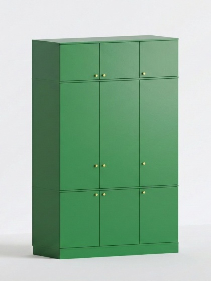 Trzydrzwiowa szafa na wymiar, z nadstawką i zamykanymi szafkami - SZ-MODEL (3.3)