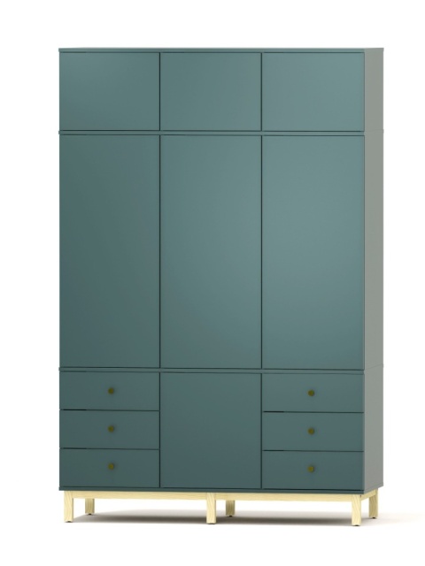 Trzydrzwiowa szafa na wymiar, z nadstawką, szafkami i szufladami - SZ-MODEL (3.3)