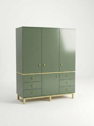 Trzydrzwiowa szafa na wymiar, z szafkami i szufladami - SZ-MODEL (2.3)