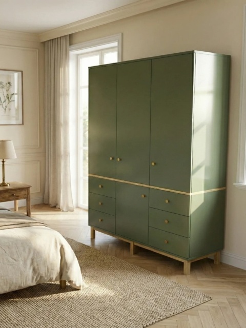 Trzydrzwiowa szafa na wymiar, z szafkami i szufladami - SZ-MODEL (2.3)