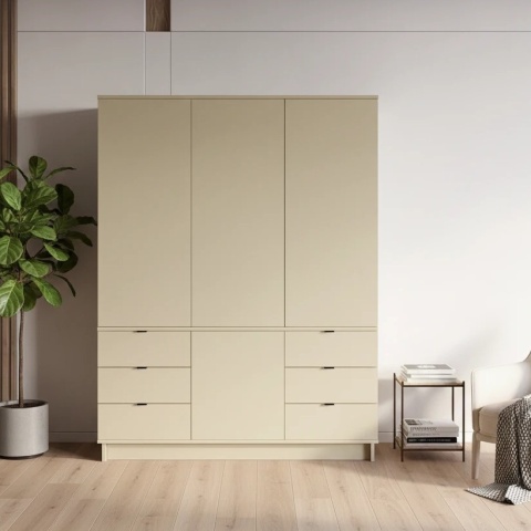 Trzydrzwiowa szafa na wymiar, z szafkami i szufladami - SZ-MODEL (2.3)