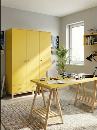 Trzydrzwiowa szafa na wymiar, z trzema szufladami - SZ-MODEL (2.3)