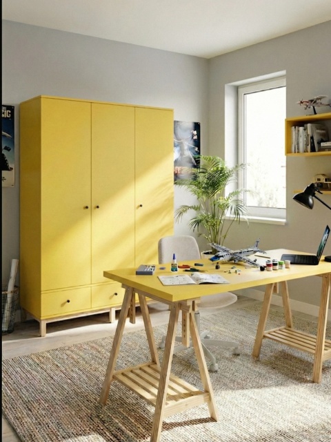 Trzydrzwiowa szafa na wymiar, z trzema szufladami - SZ-MODEL (2.3)