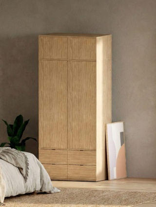 Dwudrzwiowa szafa z czterema szufladami z nadstawką - na wymiar - SZ-MODEL (3.2)