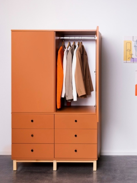 Dwudrzwiowa szafa z szafkami i szufladami do wyboru. Na wymiar. - SZ-MODEL (2.2)