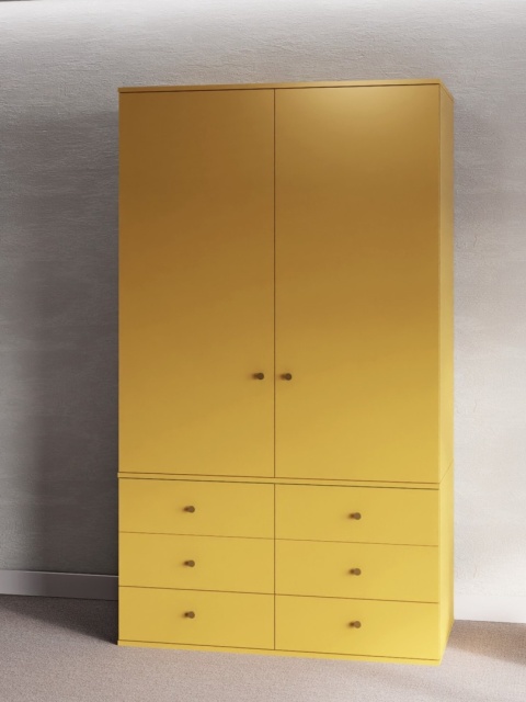 Dwudrzwiowa szafa z szafkami i szufladami do wyboru. Na wymiar. - SZ-MODEL (2.2)