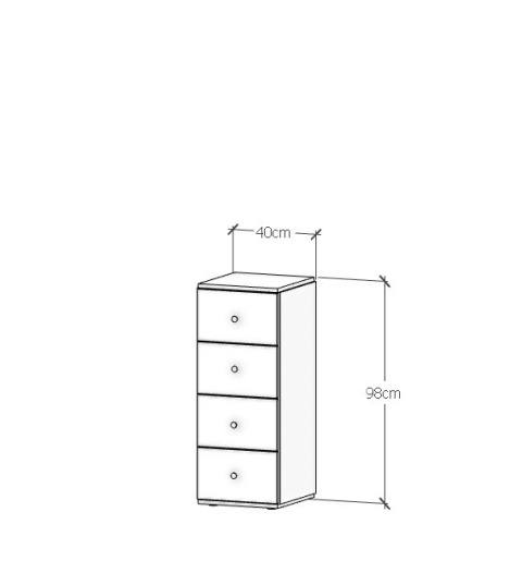 Szafka z której stworzysz oryginalną komodę! - SMPL - Moduł z 4 szufladami lub szafką.