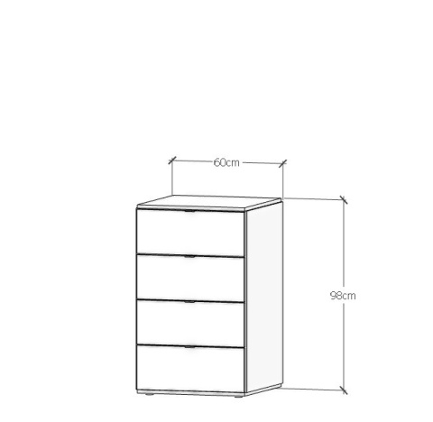 Szafka z której stworzysz oryginalną komodę! - SMPL - Moduł z 4 szufladami lub szafką.