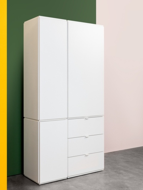 Minimalistyczna szafa o ekspresowym montażu z 3 szufladami - SMPL (2.1.3)