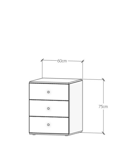 Modułowa komoda z 3 szufladami - SMPL Gotowa do wysyłki. Prosty montaż! 50x59x75w
