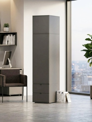 Wysoka szafa-słupek z nadstawką i dwiema szufladami, nadstawka, na wymiar - SZ-MODEL (3.1)