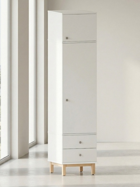 Wysoka szafa-słupek z nadstawką i dwiema szufladami, nadstawka, na wymiar - SZ-MODEL (3.1)