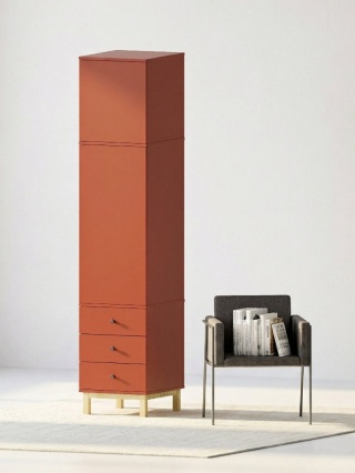 Szafa słupek z trzema szufladami lub drzwiami, z nadstawką, na wymiar - SZ-MODEL (3.1)