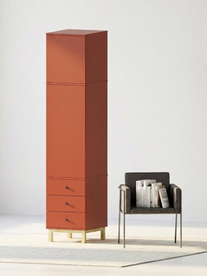 Szafa słupek z trzema szufladami lub drzwiami, z nadstawką, na wymiar - SZ-MODEL (3.1)