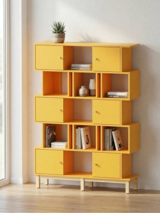 Pojemy regał REG-MODEL-1 (5) - szerokość: 90-150cm, wysokość 183,5 cm | 5 półek z szafkami, które można przesuwać!