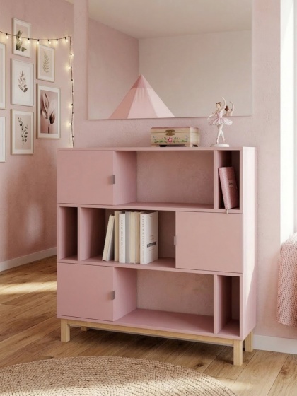 REG-MODEL-3 Regał o szer. 80-120cm, 3 półki z szafkami. Wybierz wymiar i kolor (wys. 122 cm)