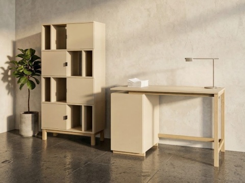 REG-MODEL-3 - Regał o szerokości 80-120cm z 4 półkami i szafkami na drewnianym stelażu (wys. 156 cm). Wiele kolorów i dekorów