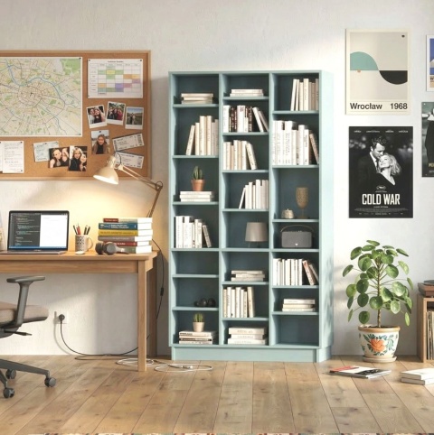 REG-MODEL-5 (2.3) - szeroki regał z otwartymi półkami. | Szerokość 120-160 cm | Na wymiar. Kolory i drewnopodobne dekory.