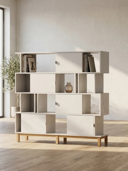 Montuj szafki i przegrody jak chcesz w regale REG-MODEL-1 (4) - szerokość: 90-150 cm, wysokość 147,5 cm | 4 półki