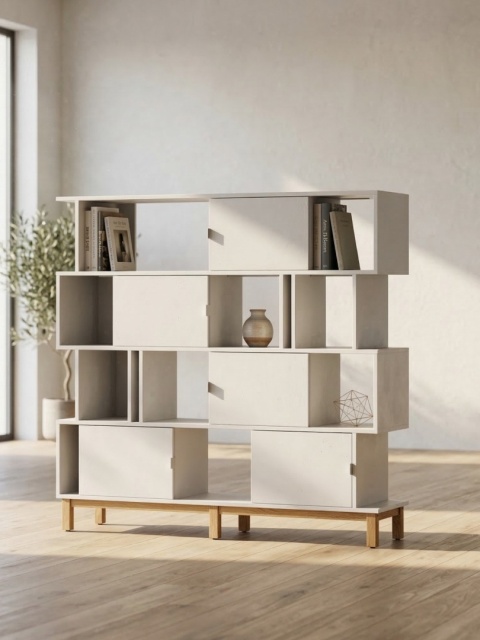 Montuj szafki i przegrody jak chcesz w regale REG-MODEL-1 (4) - szerokość: 90-150 cm, wysokość 147,5 cm | 4 półki