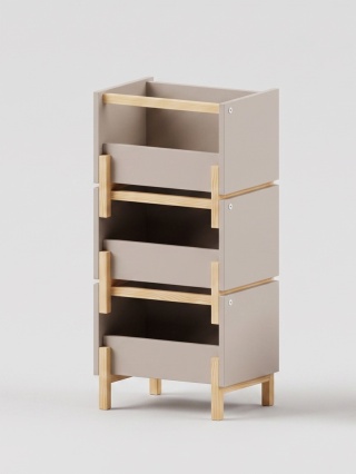 SIMPLBOX 6.0 - skrzynka do pionowego składowania / sztaplowania, kaszmir 44x32x37w