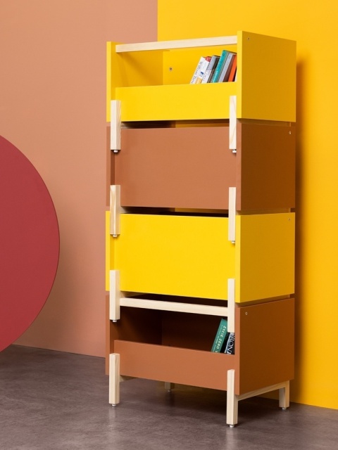 SIMPLBOX 6.0 - skrzynka do pionowego składowania / sztaplowania, różowa 44x32x37w