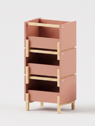 SIMPLBOX 6.0 - skrzynka do pionowego składowania / sztaplowania, różowa 44x32x37w