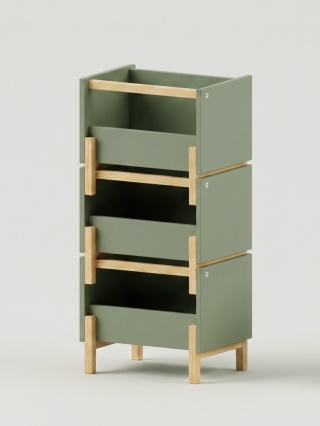 SIMPLBOX 6.0 - skrzynka do pionowego składowania / sztaplowania, zielona 44x32x37w