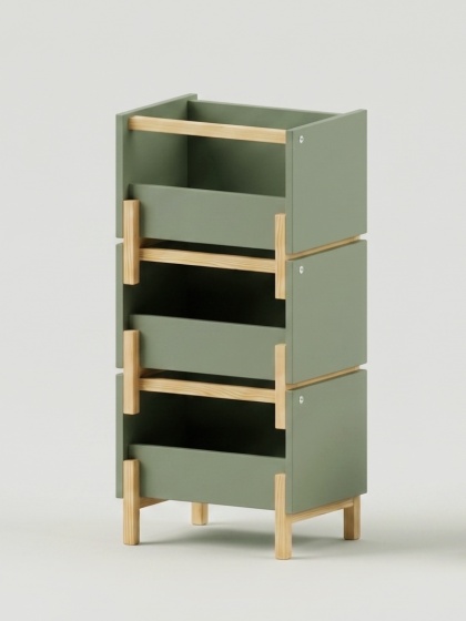 SIMPLBOX 6.0 - skrzynka do pionowego składowania / sztaplowania, zielona 44x32x37w