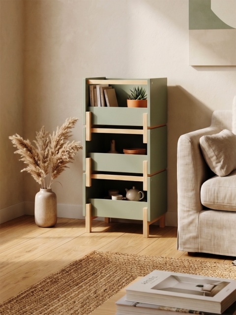 SIMPLBOX 6.0 - skrzynka do pionowego składowania / sztaplowania, zielona 44x32x37w