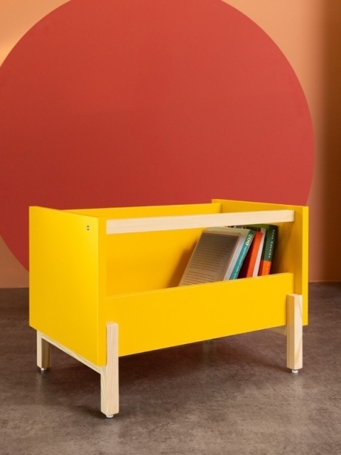 SIMPLBOX 6.0 - skrzynka do pionowego składowania / sztaplowania, żółta 44x32x37w