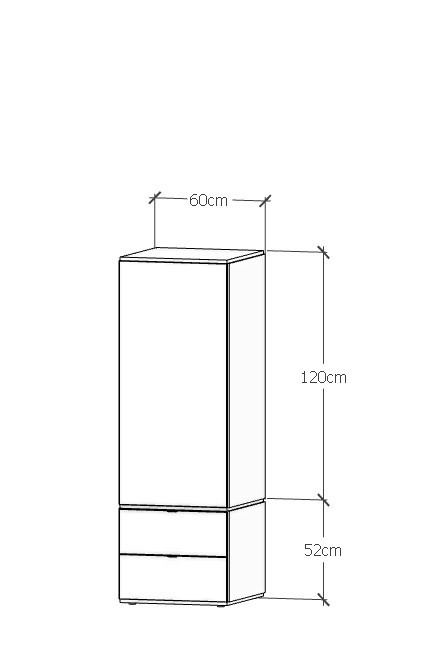 Słupek, z którego zbudujesz szafę. Modułowa szafa SMPL z 2 szufladami lub szafką. Montaż EXPRES (2.1.2)
