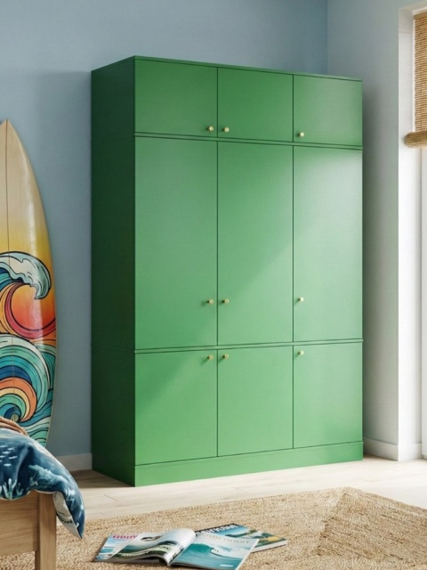 Trzydrzwiowa szafa na wymiar, z nadstawką, szafkami i szufladami - SZ-MODEL (3.3)