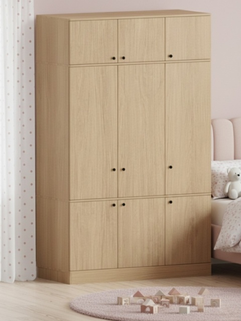 Trzydrzwiowa szafa na wymiar, z nadstawką, szafkami i szufladami - SZ-MODEL (3.3)