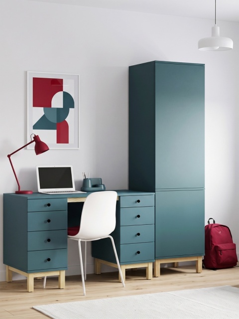 Wariant: jednokolumnowa szafa-słupek | 40x55x190cm | trzy szuflady lub drzwiczki - SZ-MODEL (2.1)