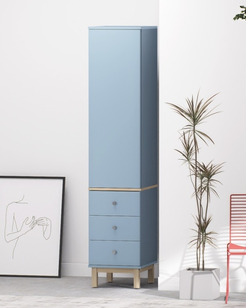 Wariant: jednokolumnowa szafa-słupek | 40x55x190cm | trzy szuflady lub drzwiczki - SZ-MODEL (2.1)