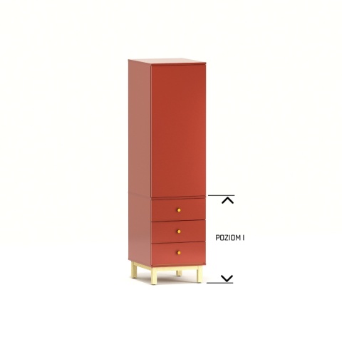 Wariant: jednokolumnowa szafa-słupek | 40x55x190cm | trzy szuflady lub drzwiczki - SZ-MODEL (2.1)