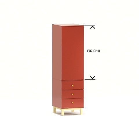 Wariant: jednokolumnowa szafa-słupek | 40x55x190cm | trzy szuflady lub drzwiczki - SZ-MODEL (2.1)