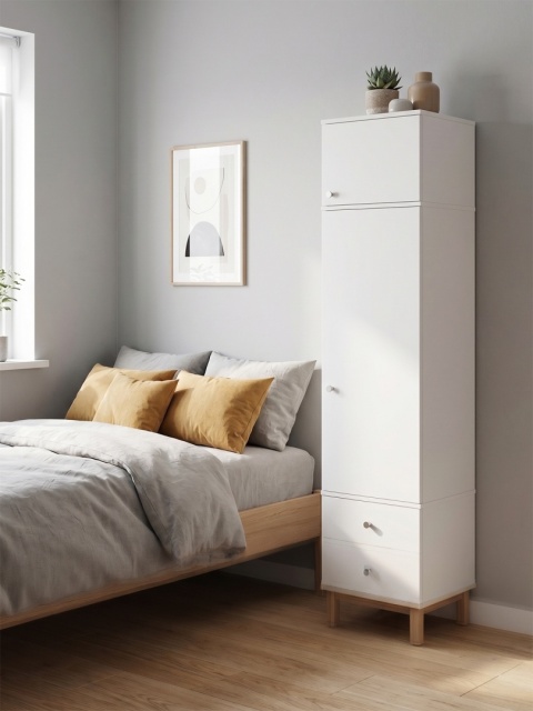 Wariant: jednokolumnowa szafa-słupek z nadstawką | 40x55x211cm | dwie szuflady - SZ-MODEL (3.1)