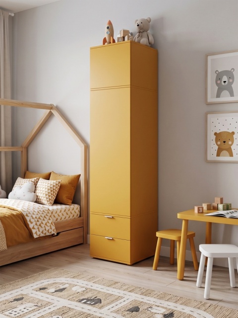 Wariant: jednokolumnowa szafa-słupek z nadstawką | 40x55x211cm | dwie szuflady - SZ-MODEL (3.1)