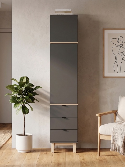 Wariant: jednokolumnowa szafa-słupek z nadstawką | 40x55x230cm | trzy szuflady lub drzwiczki - SZ-MODEL (3.1)