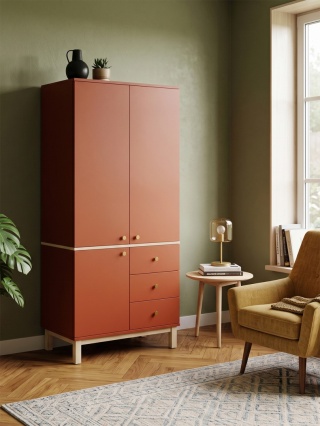 Wariant: szafa dwudrzwiowa | 100x55x190cm | trzy rzędy szuflad lub szafki - SZ-MODEL (2.2)